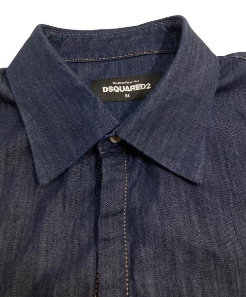 DSQUARED2（ディースクエアード）DSQUARED2 (ディースクエアード) 比翼デニムシャツ インディゴ サイズ:54の古着・服飾アイテム
