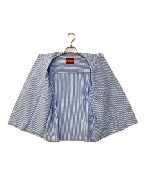mutimer（ミューティマー）mutimer (ミューティマー) 短丈ストライプシャツ ブルー サイズ:Sの古着・服飾アイテム