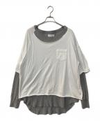 FACETASMファセッタズム）の古着「LAYERED LONGSLEEVE TEE」｜ホワイト×グレー