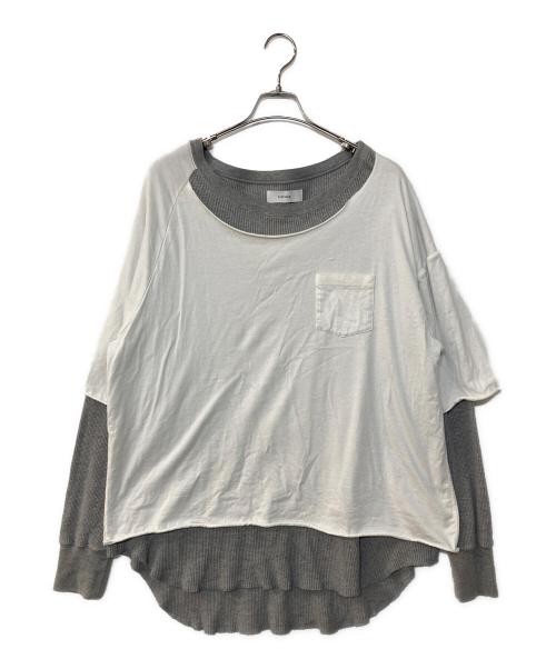 FACETASM（ファセッタズム）FACETASM (ファセッタズム) LAYERED LONGSLEEVE TEE ホワイト×グレー サイズ:5の古着・服飾アイテム