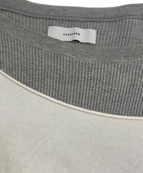 FACETASM（ファセッタズム）FACETASM (ファセッタズム) LAYERED LONGSLEEVE TEE ホワイト×グレー サイズ:5の古着・服飾アイテム