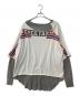 FACETASM (ファセッタズム) LAYERED LONGSLEEVE TEE ホワイト×グレー サイズ:5：5000円