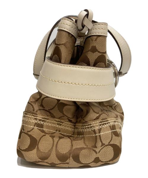 COACH（コーチ）COACH (コーチ) シグネチャートートバッグ ベージュ×ホワイトの古着・服飾アイテム