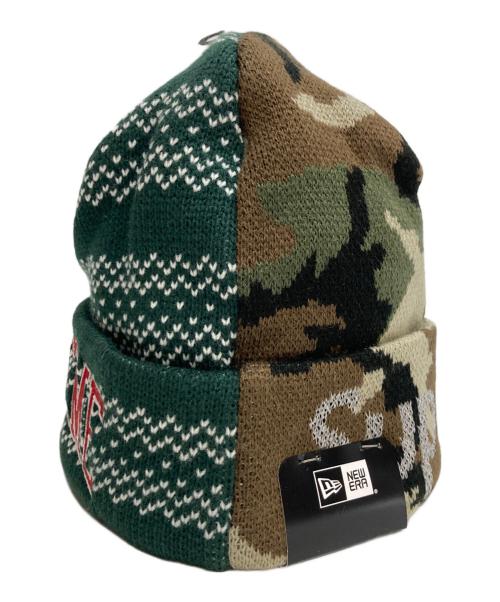 SUPREME（シュプリーム）SUPREME (シュプリーム) New Era (ニューエラ) split beanie ビーニー グリーン×ブラウンの古着・服飾アイテム
