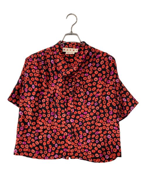 MARNI（マルニ）MARNI (マルニ) リップ柄シャツ レッド サイズ:38の古着・服飾アイテム