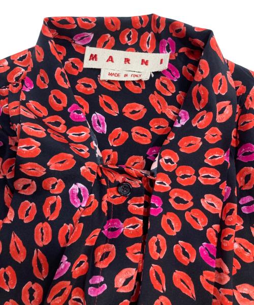 MARNI（マルニ）MARNI (マルニ) リップ柄シャツ レッド サイズ:38の古着・服飾アイテム