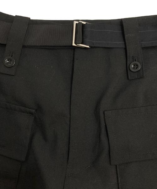 sacai（サカイ）sacai (サカイ) suiting shorts カーゴショートパンツ ブラックの古着・服飾アイテム