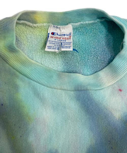 Champion REVERSE WEAVE（チャンピオン リバース ウィーブ）Champion REVERSE WEAVE (チャンピオン リバース ウィーブ) 90‘s タイダイ柄スウェット ブルー サイズ:XLの古着・服飾アイテム