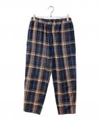 WELLDERウェルダー）の古着「Drawstring Easy Trousers チェックパンツ」｜ネイビー