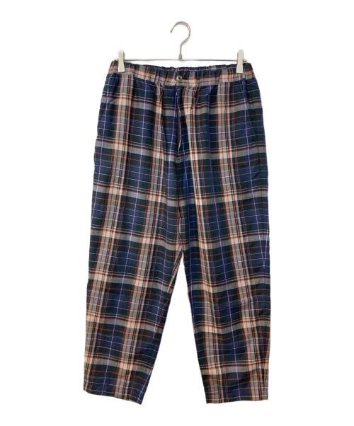 WELLDER（ウェルダー）WELLDER (ウェルダー) Drawstring Easy Trousers チェックパンツ ネイビー サイズ:3の古着・服飾アイテム