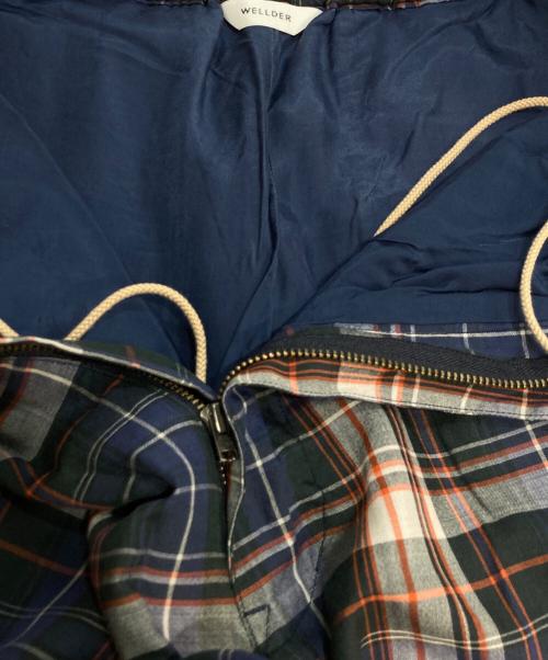 WELLDER（ウェルダー）WELLDER (ウェルダー) Drawstring Easy Trousers チェックパンツ ネイビー サイズ:3の古着・服飾アイテム