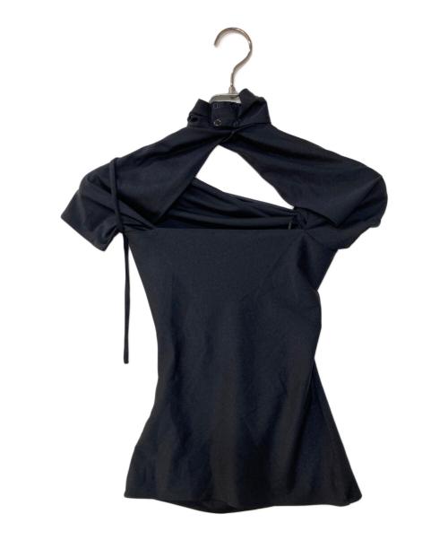 coperni（コペルニ）Coperni (コペルニ) Asymmetric Draped Jersey Top アシンメトリック ドレープ ジャージ トップ ブラック サイズ:XSの古着・服飾アイテム