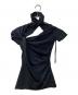 Coperni（コペルニ）の古着「Asymmetric Draped Jersey Top アシンメトリック ドレープ ジャージ トップ」｜ブラック