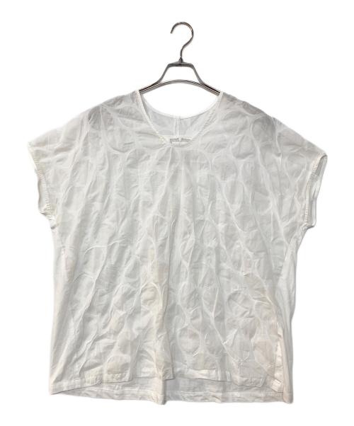 BEARDSLEY（ビアズリー）BEARDSLEY (ビアズリー) ドットリップルブラウス ホワイト サイズ:Fの古着・服飾アイテム