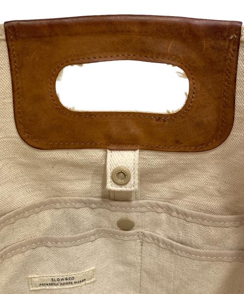 SLOW&CO（スロウアンドコー）SLOW&CO (スロウアンドコー) truck 2way tote bag ホワイトの古着・服飾アイテム