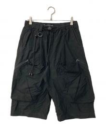 mout recon tailor（マウトリーコンテーラー）の古着「ナイロンハーフパンツ」｜ブラック