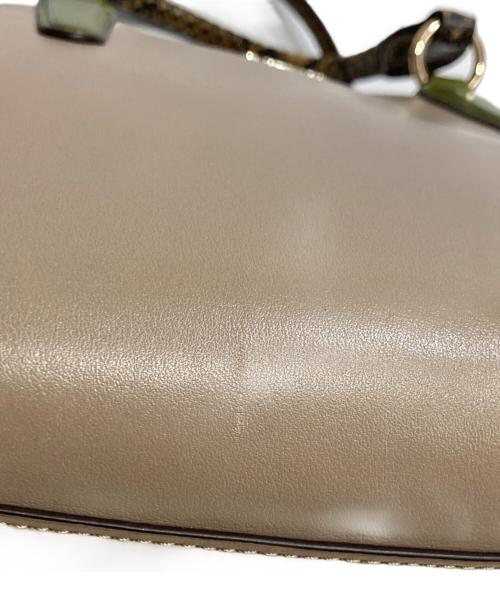 COACH（コーチ）COACH (コーチ) パイソンハンドル 2WAYバッグ ベージュ×ネイビーの古着・服飾アイテム