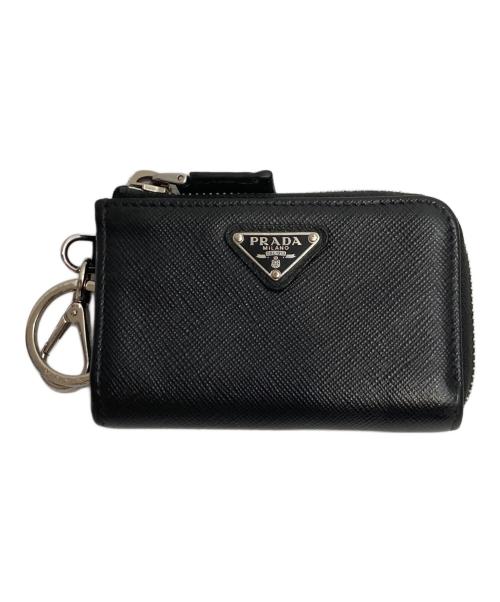 PRADA（プラダ）PRADA (プラダ) サフィアーノ ミニポーチ キーチェーン チャーム コインケース ブラックの古着・服飾アイテム