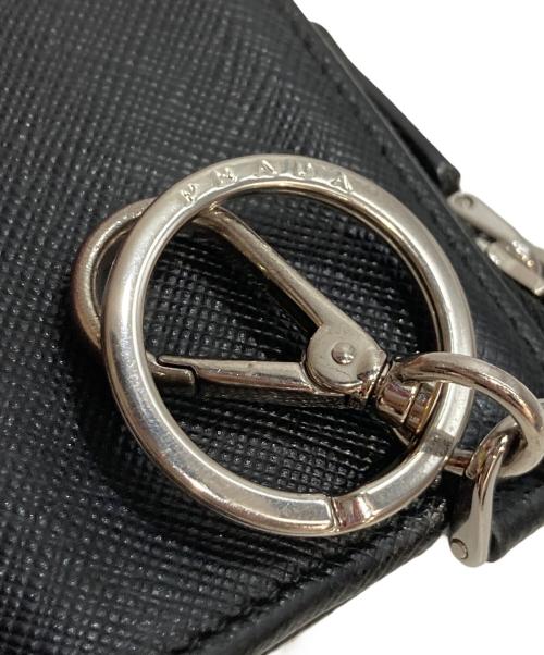 PRADA（プラダ）PRADA (プラダ) サフィアーノ ミニポーチ キーチェーン チャーム コインケース ブラックの古着・服飾アイテム