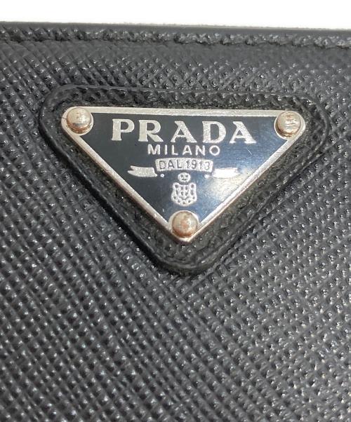 PRADA（プラダ）PRADA (プラダ) サフィアーノ ミニポーチ キーチェーン チャーム コインケース ブラックの古着・服飾アイテム
