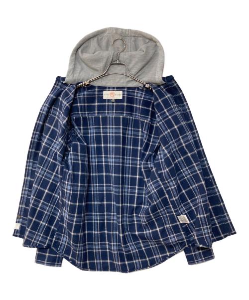 FREE PLANET（フリープラネット）FREE PLANET (フリープラネット) Hooded Plaid Flannel Shirts ブルー サイズ:Mの古着・服飾アイテム