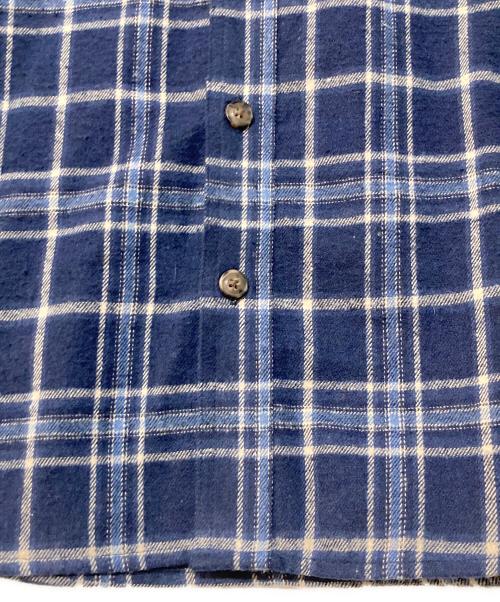 FREE PLANET（フリープラネット）FREE PLANET (フリープラネット) Hooded Plaid Flannel Shirts ブルー サイズ:Mの古着・服飾アイテム
