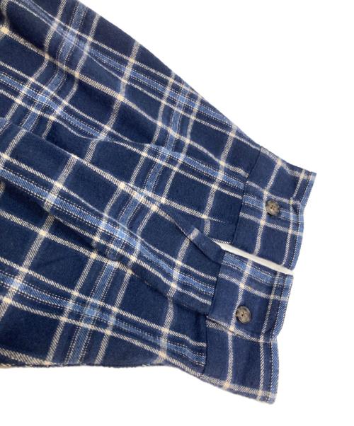 FREE PLANET（フリープラネット）FREE PLANET (フリープラネット) Hooded Plaid Flannel Shirts ブルー サイズ:Mの古着・服飾アイテム