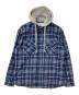 FREE PLANET（フリープラネット）の古着「Hooded Plaid Flannel Shirts」｜ブルー