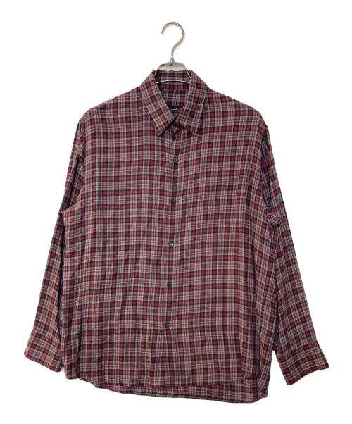 LAD MUSICIAN（ラッドミュージシャン）LAD MUSICIAN (ラッドミュージシャン) RAYON CHECK BIG SHIRT レッド サイズ:42の古着・服飾アイテム