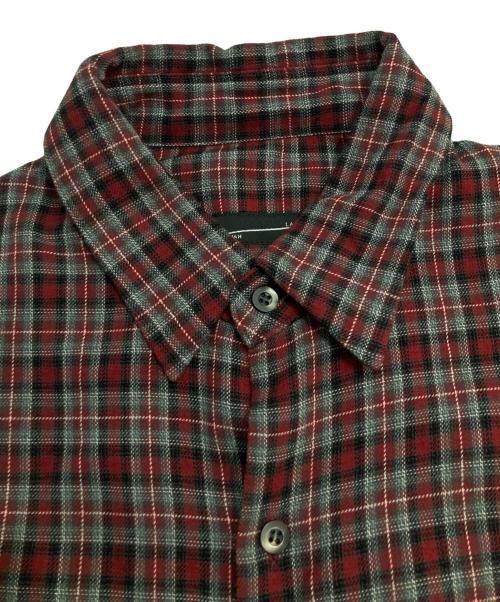 LAD MUSICIAN（ラッドミュージシャン）LAD MUSICIAN (ラッドミュージシャン) RAYON CHECK BIG SHIRT レッド サイズ:42の古着・服飾アイテム