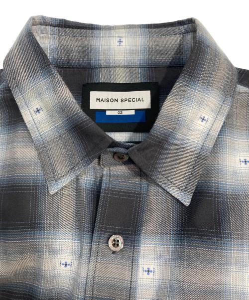 MAISON SPECIAL（メゾンスペシャル）MAISON SPECIAL (メゾンスペシャル) Prime-Over Regular Collar Shirt ブルー サイズ:2の古着・服飾アイテム