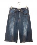 NVRFRGTネヴァーフォーゲット）の古着「3D Twisted Jorts 3D ツイステッド ジョーツ」｜インディゴ
