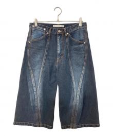 NVRFRGT（ネヴァーフォーゲット）の古着「3D Twisted Jorts 3D ツイステッド ジョーツ」｜インディゴ