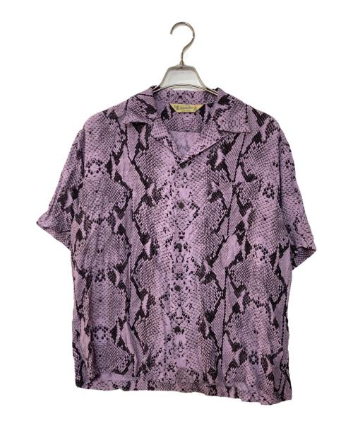 SCHOTT BROS.（ショットブロス）SCHOTT BROS. (ショットブロス) パイソン柄レーヨンシャツ パープル サイズ:Lの古着・服飾アイテム