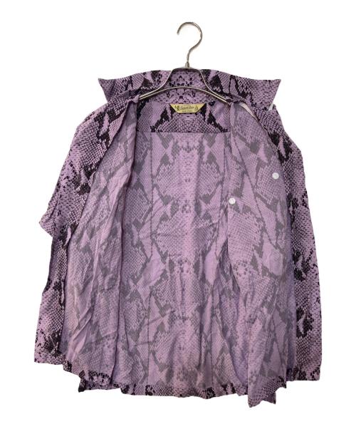 SCHOTT BROS.（ショットブロス）SCHOTT BROS. (ショットブロス) パイソン柄レーヨンシャツ パープル サイズ:Lの古着・服飾アイテム