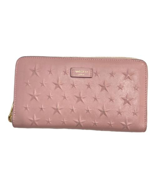 JIMMY CHOO（ジミーチュウ）JIMMY CHOO (ジミーチュウ) PIPPA ローズ エンボス加工レザー・ウォレット ローズ / ライトゴールドの古着・服飾アイテム
