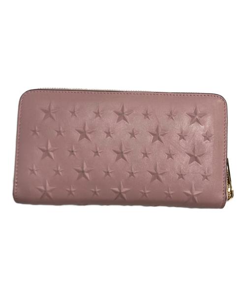 JIMMY CHOO（ジミーチュウ）JIMMY CHOO (ジミーチュウ) PIPPA ローズ エンボス加工レザー・ウォレット ローズ / ライトゴールドの古着・服飾アイテム