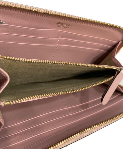 JIMMY CHOO（ジミーチュウ）JIMMY CHOO (ジミーチュウ) PIPPA ローズ エンボス加工レザー・ウォレット ローズ / ライトゴールドの古着・服飾アイテム