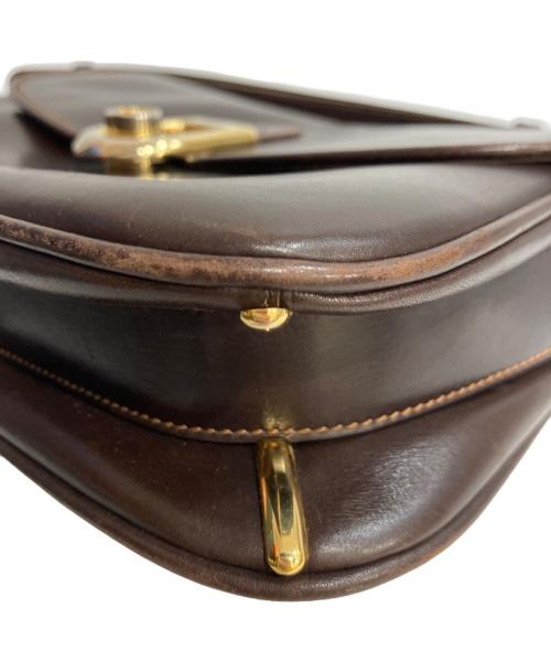 GUCCI（グッチ）GUCCI (グッチ) GGフラップレザーショルダーバッグ ブラウン サイズ:-の古着・服飾アイテム