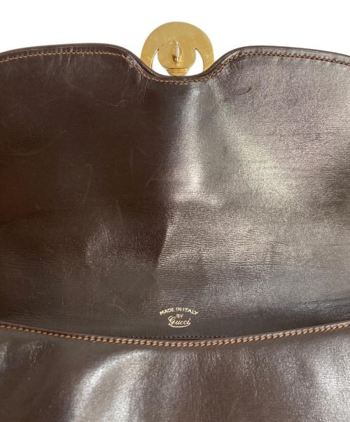 GUCCI（グッチ）GUCCI (グッチ) GGフラップレザーショルダーバッグ ブラウン サイズ:-の古着・服飾アイテム