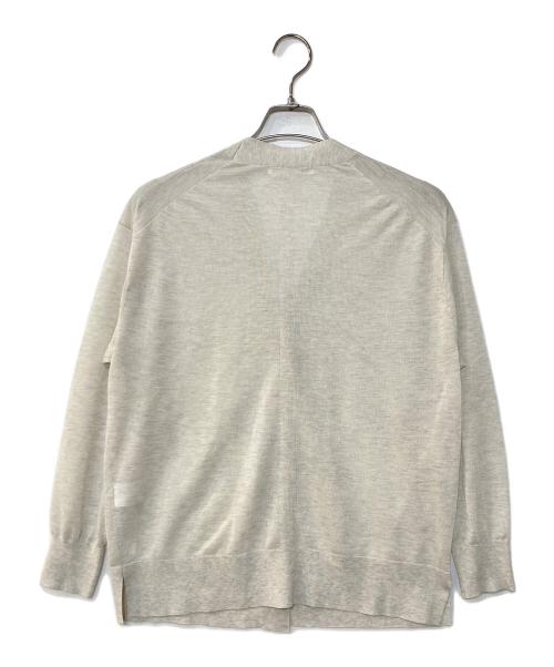 23区（ニジュウサンク）23区 (ニジュウサンク) シャイニーシアー カーディガン グレー サイズ:44の古着・服飾アイテム