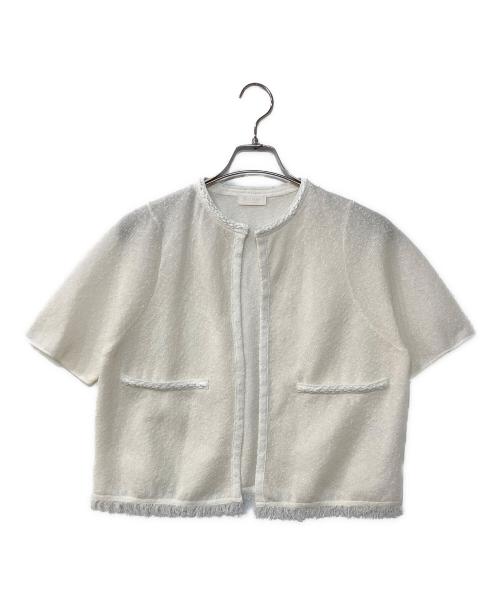 BALLSEY（ボールジィ）BALLSEY (ボールジィ) ダブルフェイスノット ハーフスリーブカーディガン ホワイト サイズ:Sの古着・服飾アイテム