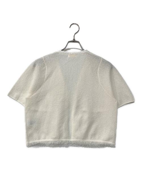 BALLSEY（ボールジィ）BALLSEY (ボールジィ) ダブルフェイスノット ハーフスリーブカーディガン ホワイト サイズ:Sの古着・服飾アイテム