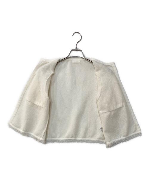 BALLSEY（ボールジィ）BALLSEY (ボールジィ) ダブルフェイスノット ハーフスリーブカーディガン ホワイト サイズ:Sの古着・服飾アイテム