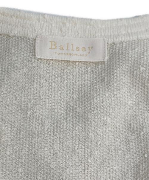 BALLSEY（ボールジィ）BALLSEY (ボールジィ) ダブルフェイスノット ハーフスリーブカーディガン ホワイト サイズ:Sの古着・服飾アイテム