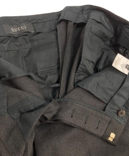 GUCCI（グッチ）GUCCI (グッチ) ウールスラックスパンツ ブラック サイズ:50の古着・服飾アイテム