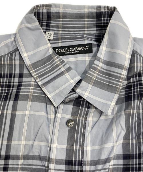 DOLCE & GABBANA（ドルチェ＆ガッバーナ）DOLCE & GABBANA (ドルチェ＆ガッバーナ) チェック半袖シャツ ブルー サイズ:40の古着・服飾アイテム