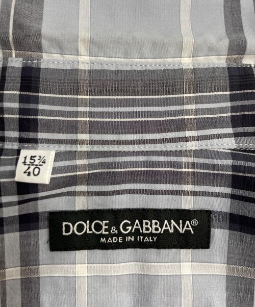 DOLCE & GABBANA（ドルチェ＆ガッバーナ）DOLCE & GABBANA (ドルチェ＆ガッバーナ) チェック半袖シャツ ブルー サイズ:40の古着・服飾アイテム