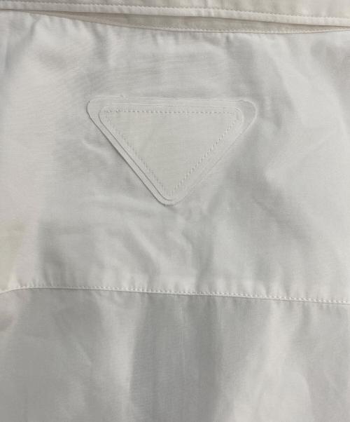 PRADA（プラダ）PRADA (プラダ) バイカラーシャツ ホワイト サイズ:Lの古着・服飾アイテム