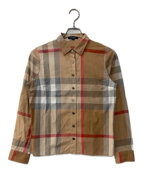 BURBERRY LONDON（バーバリーロンドン）BURBERRY LONDON (バーバリーロンドン) ノバチェック長袖シャツ ブラウン サイズ:40の古着・服飾アイテム